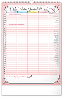NOTIQUE Nástenný kalendár Rodinný plánovací Hello Kitty XL CZ/SK 2027, 33 x 46 cm 1
