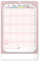 NOTIQUE Nástenný kalendár Rodinný plánovací Hello Kitty XL CZ/SK 2027, 33 x 46 cm 3