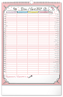 NOTIQUE Nástenný kalendár Rodinný plánovací Hello Kitty XL CZ/SK 2027, 33 x 46 cm 4
