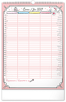 NOTIQUE Nástenný kalendár Rodinný plánovací Hello Kitty XL CZ/SK 2027, 33 x 46 cm 6