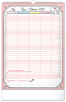 NOTIQUE Nástenný kalendár Rodinný plánovací Hello Kitty XL CZ/SK 2027, 33 x 46 cm 10