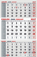 Nástenný kalendár TROJMESAČNÝ 2027 - Hory 3