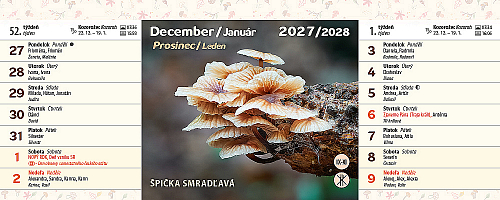 Stolový kalendár Huby 2027 5