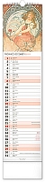 Nástenný kalendár Alfons Mucha CZ/SK 2024, 12 × 48 cm 12