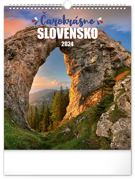Nástenný kalendár Čarokrásne Slovensko 2024, 30 × 34 cm
