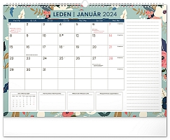 Nástenný plánovací kalendár Kvety 2024, 48 × 33 cm 1