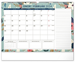 Nástenný plánovací kalendár Kvety 2024, 48 × 33 cm 2