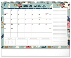 Nástenný plánovací kalendár Kvety 2024, 48 × 33 cm 4