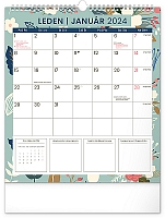Nástenný plánovací kalendár Kvety 2024, 30 × 34 cm 1