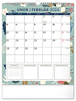 Nástenný plánovací kalendár Kvety 2024, 30 × 34 cm 2