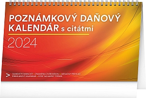 Stolový kalendár Poznámkový daňový s citátmi 2024, 25 × 14,5 cm