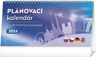 Stolový kalendár Plánovací s európskymi sviatkami 2024, 25 × 12,5 cm