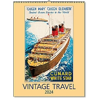 Nástenný kalendár Vintage travel 2024