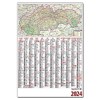 Plánovací kalendár s mapou 2024
