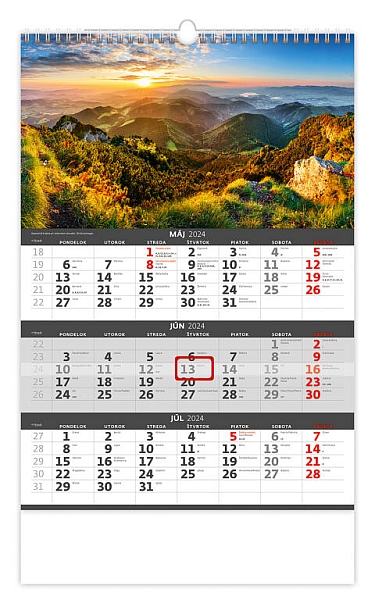 Kalendár Slovensko - trojmesačné