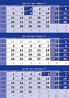 Trojmesačný kalendár modrý 1