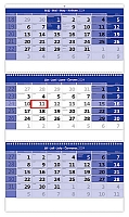 Trojmesačný kalendár modrý so špirálou