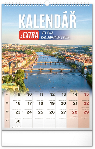 Nástenný kalendár s extra veľkým kalendáriom 2024, 33 × 46 cm