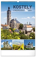 Nástenný kalendár Kostoly a pútnické miesta 2024, 33 × 46 cm