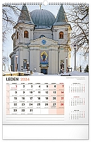 Nástenný kalendár Kostoly a pútnické miesta 2024, 33 × 46 cm 1