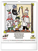 Nástenný kalendár Josef Lada – Riekanky CZ 2024, 30 × 34 cm 1