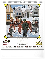 Nástenný kalendár Josef Lada – Riekanky CZ 2024, 30 × 34 cm 2