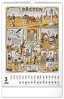 Nástenný kalendár Josef Lada – Mesiace CZ 2024, 33 × 46 cm 3