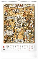 Nástenný kalendár Josef Lada – Mesiace CZ 2024, 33 × 46 cm 9