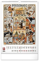 Nástenný kalendár Josef Lada – Mesiace CZ 2024, 33 × 46 cm 12
