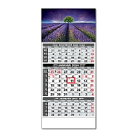 Plánovací kalendár ŠTANDARD 3M sivý 2024  Obrázok C