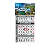Plánovací kalendár ŠTANDARD 3M sivý 2024  Obrázok D