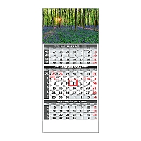 Plánovací kalendár ŠTANDARD 3M sivý 2024  Obrázok E