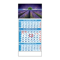 Plánovací kalendár ŠTANDARD 3M modrý 2024  Obrázok C