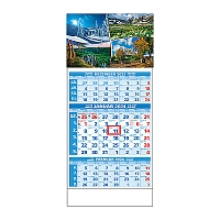 Plánovací kalendár ŠTANDARD 3M modrý 2024  Obrázok D