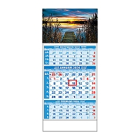 Plánovací kalendár ŠTANDARD 3M modrý 2024  Obrázok H