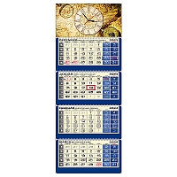 Plánovací kalendár LUXUS 4M modrý 2024  Hodiny QN