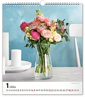 Nástenný kalendár Kvety 2024, 30 × 34 cm 1