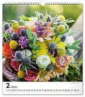 Nástenný kalendár Kvety 2024, 30 × 34 cm 2