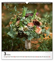 Nástenný kalendár Kvety 2024, 30 × 34 cm 3