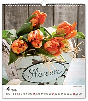 Nástenný kalendár Kvety 2024, 30 × 34 cm 4