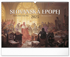 Nástenný kalendár Slovanská epopeja – Alfons Mucha 2025, 48 × 33 cm