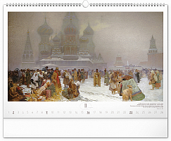 Nástenný kalendár Slovanská epopeja – Alfons Mucha 2025, 48 × 33 cm 2