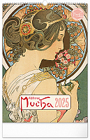 Nástenný kalendár Alfons Mucha 2025, 33 × 46 cm