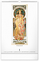 Nástenný kalendár Alfons Mucha 2025, 33 × 46 cm 1