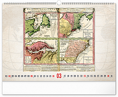 Nástenný kalendár Staré mapy 2025, 48 × 33 cm 3