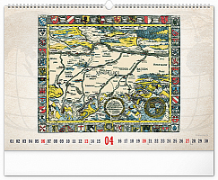 Nástenný kalendár Staré mapy 2025, 48 × 33 cm 4