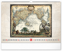 Nástenný kalendár Staré mapy 2025, 48 × 33 cm 8