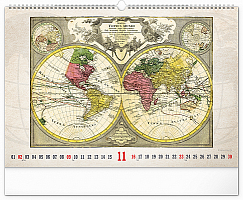 Nástenný kalendár Staré mapy 2025, 48 × 33 cm 11