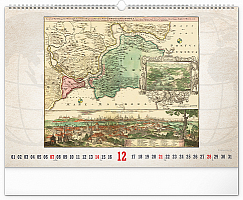 Nástenný kalendár Staré mapy 2025, 48 × 33 cm 12