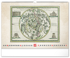 NOTIQUE Nástenný kalendár Staré mapy 2026, 48 x 33 cm 5